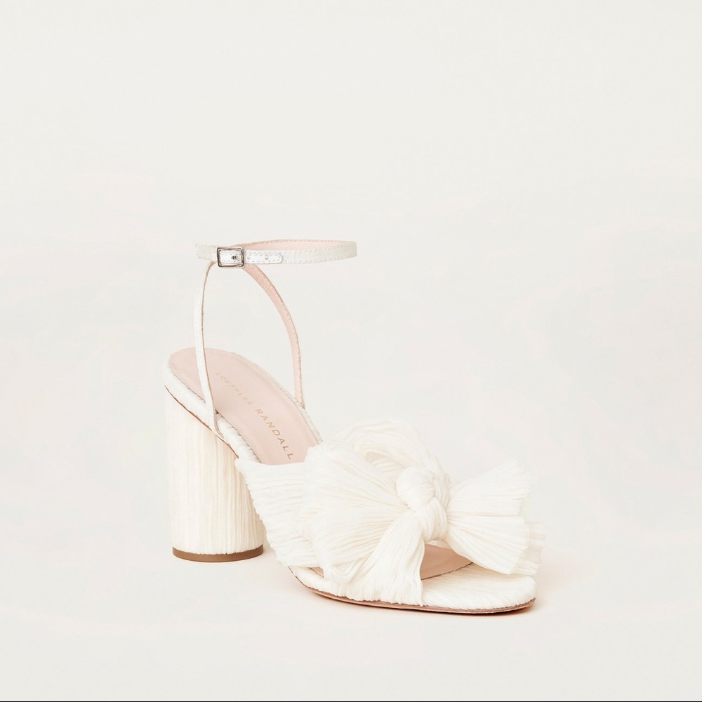 Loeffler Randall Camellia Pearl Pleated Bow Heel